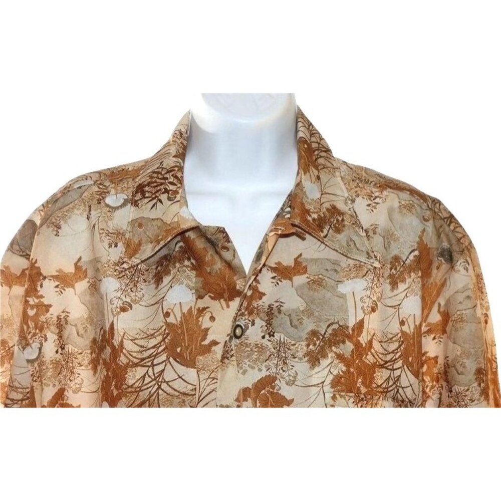 Liberty House of Hawaii Button Down Men XL Tan Vintage Floral Aloha Shirt Hawaii - Picture 7 of 9